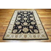 Black Hand Tufted Traditional Area Carpet, 8 X 12