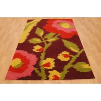 Floral Design Hand Tufted Shaggy Carpets  Size- 8 X 12