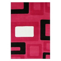 Hand Tufted Woolen Pink Carpet,  Size- 8 X 12