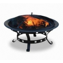 Iron Black Bowl,Stand & Black Iron Net Cover Fire Pit