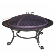 Black Iron Round Bowl With Iron Tool Fire Pit