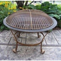 Brass Metal With Golden Finish Net Fire Pit With Iron Single Gerett