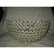  Round Metal Weave Decorative Crystal  Basket Bowl (10'' x 6")