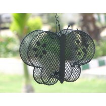 Black Decorative Metal Wire Butterfly Bird Feeder 