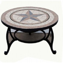 30" Round Table with 20 inch Black Steel Firepit