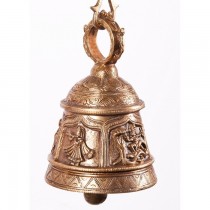 Antique Finish Handmade Solid Brass Bell With Chain