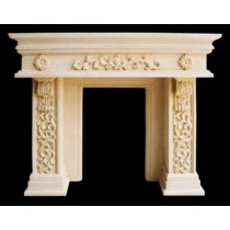 Artificial Sandstone Floral Work Fireplace  