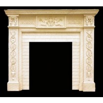Artificial Sandstone Hand Carved Design Fireplace 