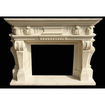 Artificial Sandstone Hand Carved Royal Design Fireplace 