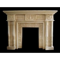 Artificial Sandstone Square Floral Work Fireplace 