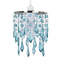 Beautiful Teal & Clear Acrylic Droplets Chandelier