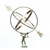Brass Spherical Sundial With Arrow