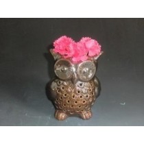 Copper Color Ceramic Owl Shape Oil Burner 