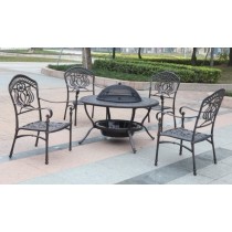 Decorative Assembly Aluminium Wood Fire Pit Table   