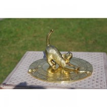 Decorative Brass Feline Garden Sundial 