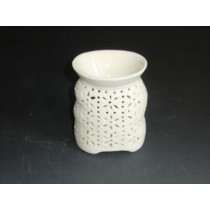 Decorative Curved Shape White Ceramic Oil Burner 