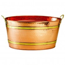 Decorative Oval Copper Party Tub With Two Handles