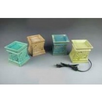 Decorative Square Multi Colored Electric Wax Warmer Oil Burner(Set Of 4) 