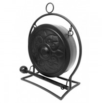 Durable Black Powder Coated Steel Gong With Stand