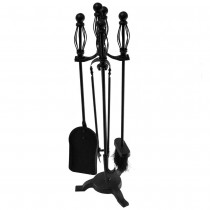 Fireside Black Companion Set With Cage Handles