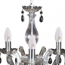 Five Arms Chrome & Clear Chandelier