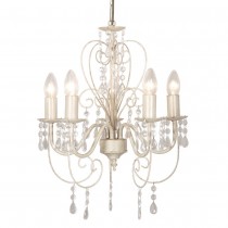 Five Arms White Shabby Chandelier