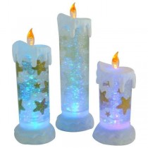 Golden Star Design LED Acrylic Liquid Christmas Candle(Set-3)