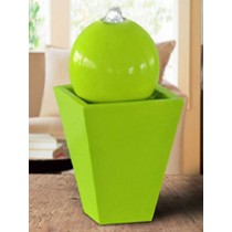 Green Pedestal With Sphere Shape Led Water Fountain