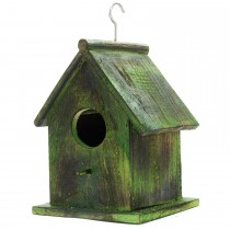 Green Rustic Mango Wooden Bird House