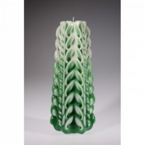 Green With Combine White Cut & Curls Candle 
