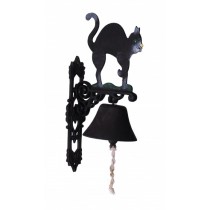 Hand Painted Black Cat Design Garden Bell