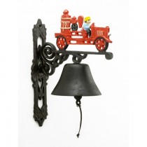 Hand Painted Red Fire Engine Garden Bell