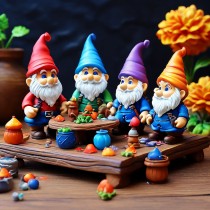 Joyful Garden Gnome Family