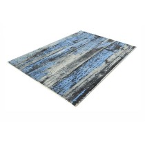 Large-Blended Wool Printed Blue & Grey Carpets