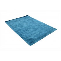 Medium-Blue Handloom Viscose carpet 