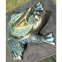 Mounted Frog Shape Brass Garden Sundial