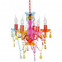 Multicolored 5 Arms Chandelier