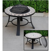 Round Tile Table Top Firepit 30 Inch