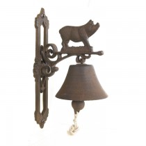 Rustic Cast Iron Pig Design Garden Bell