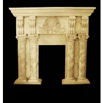 Sandstone Square Floral Designer Pillar Fireplace 