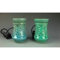 Set -2 Colored Carving Ceramic Electric Wax Warmer Oil Burner Diffuse 