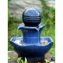 Unique Blue Ceramic Led Water Fountain