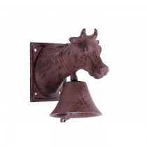 Wall Mounted Cow Rustic Cast Iron Garden Bell