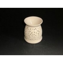 White Carving Ceramic Oil Burner 