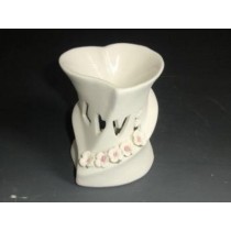 White Decorative Ceramic Curved Heart Shape Oil Burner 