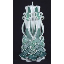 White & Green Twisted Cut & Curls Candle 
