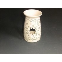 White Hand Curved Golden Craving With Star Oil Burner 