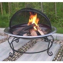 Grey Iron Finish Bowl With Decorate Stand Fire Pit