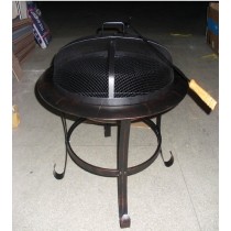 Outdoor fire pit, 67 x 67 x 78 cm with charcoal grill