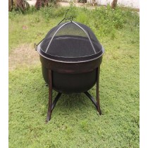 Large 32" Steel Cauldron Fire Pit for outdoor patio